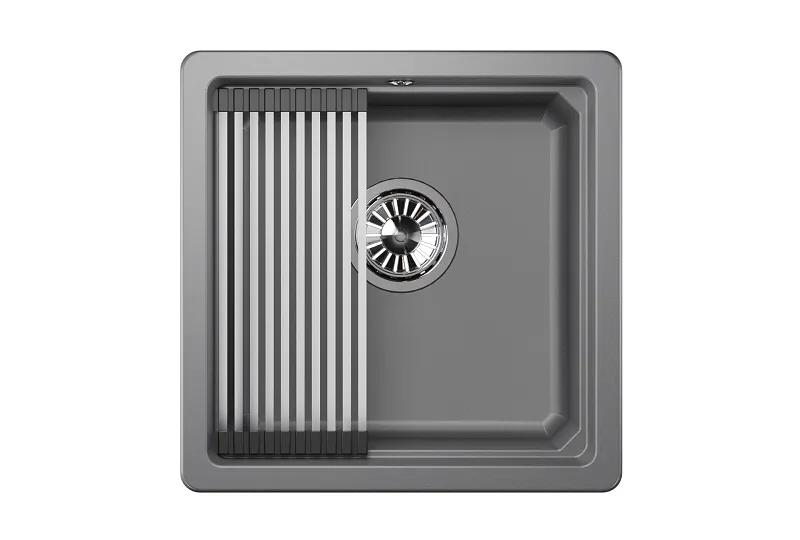 Мойка для кухни Granula Kitchen Space 4501U алюминиум, 45х45 см, квадратная
