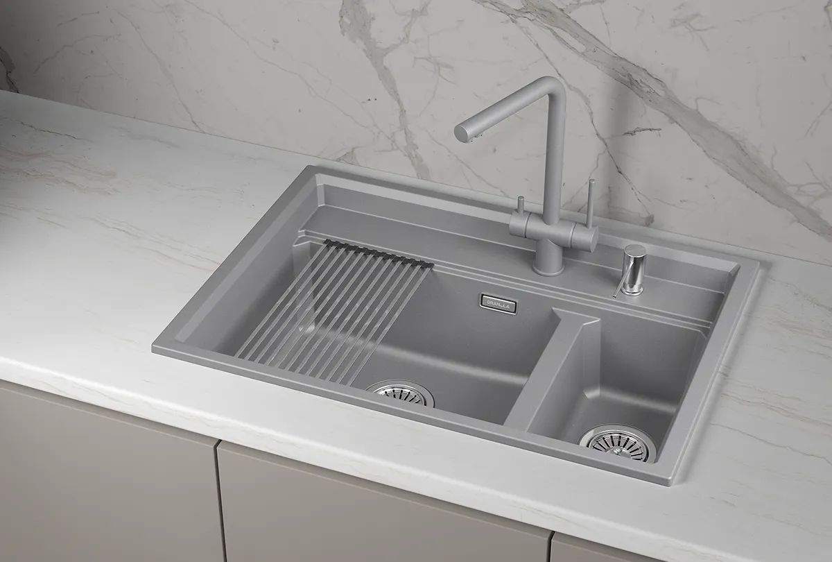 Мойка для кухни Granula Kitchen Space 7302i алюминиум, 73х51 см, прямоугольная