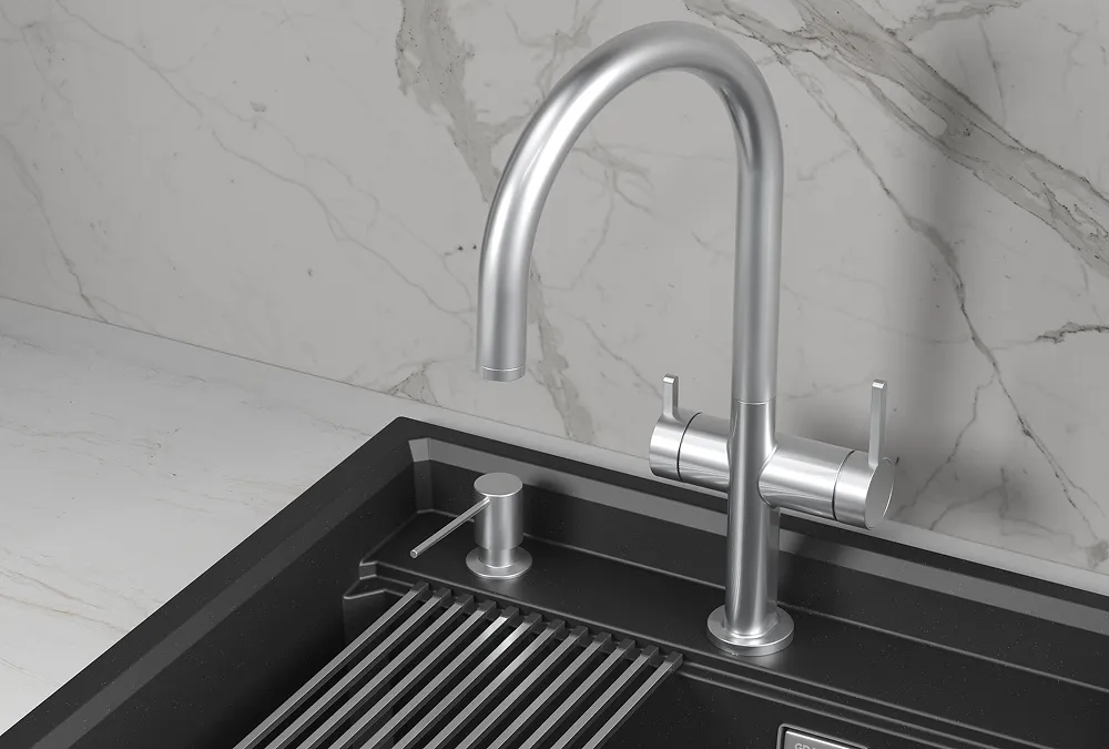 Смеситель для кухни Granula Kitchen Space 8274 нержавеющая сталь, подключение к фильтру