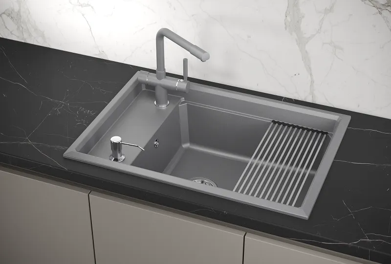 Мойка для кухни Granula Kitchen Space 7305 алюминиум, 73х51 см, прямоугольная