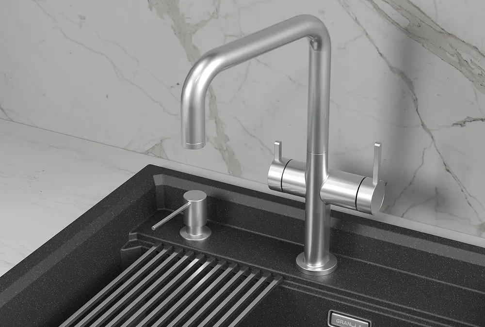 Смеситель для кухни Granula Kitchen Space 8275 нержавеющая сталь, подключение к фильтру
