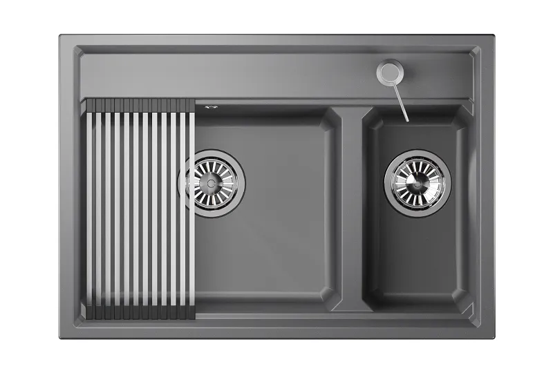 Мойка для кухни Granula Kitchen Space 7302 алюминиум, 73х51 см, прямоугольная