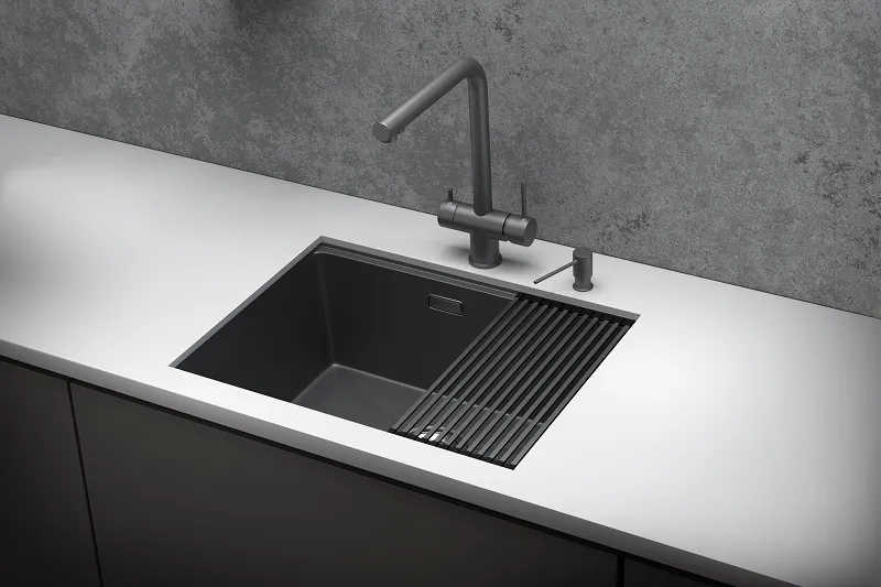 Мойка для кухни Granula Kitchen Space 6045U графит матовый, 60х44,5 см, прямоугольная