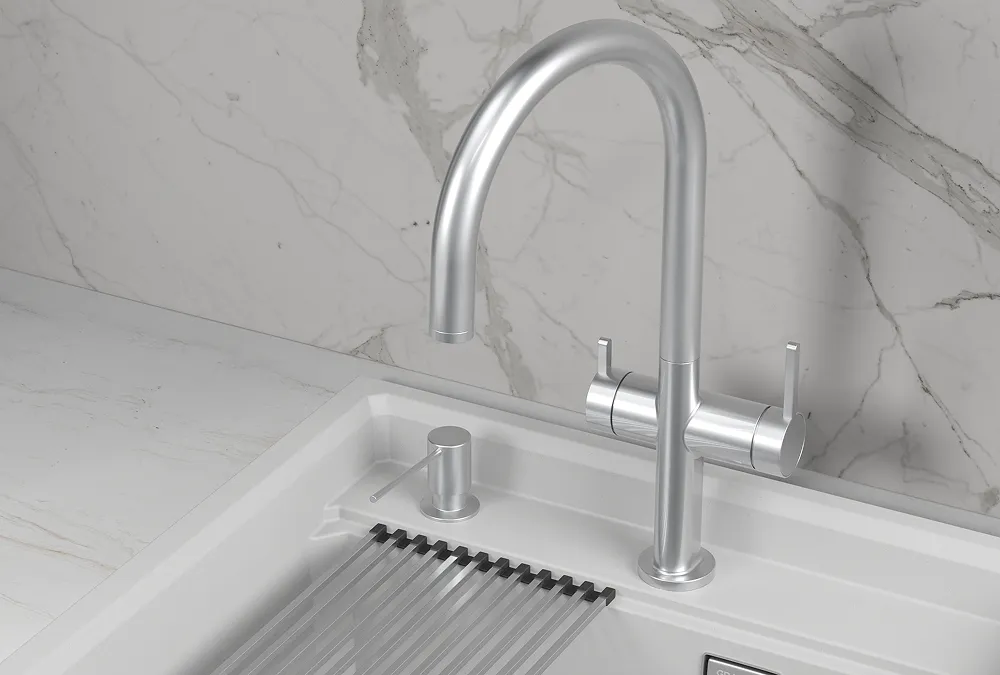 Смеситель для кухни Granula Kitchen Space 8274 нержавеющая сталь, подключение к фильтру