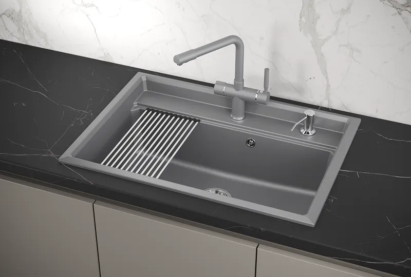 Мойка для кухни Granula Kitchen Space 7301 алюминиум, 73х51 см, прямоугольная