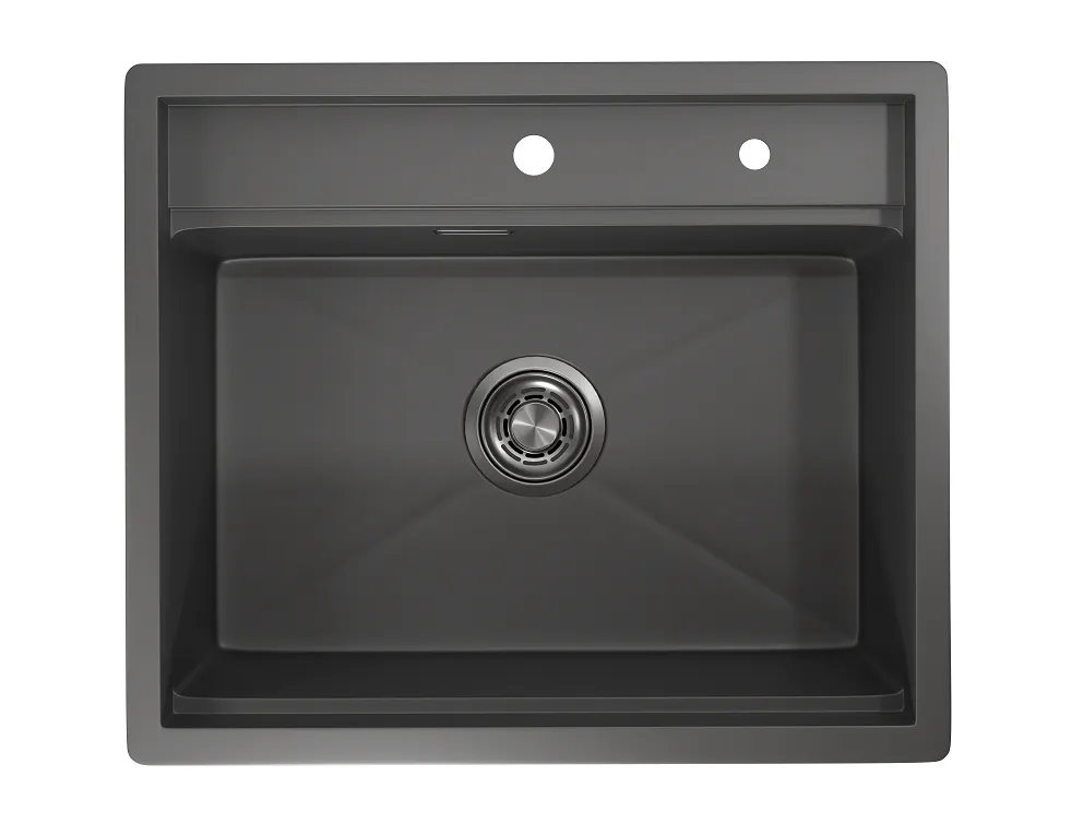 Мойка для кухни Granula Kitchen Space 6051 графит матовый, 60х51 см, прямоугольная