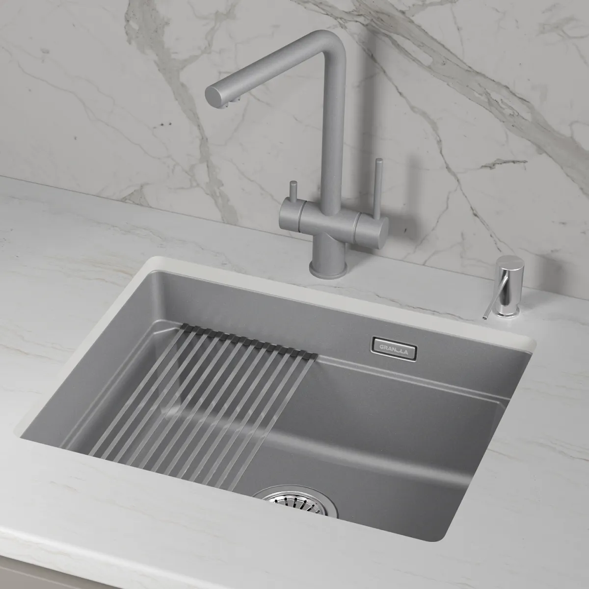 Мойка для кухни Granula Kitchen Space 5501iU алюминиум, 55х45 см, прямоугольная