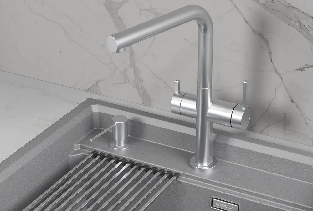 Смеситель для кухни Granula Kitchen Space 8276 нержавеющая сталь, подключение к фильтру