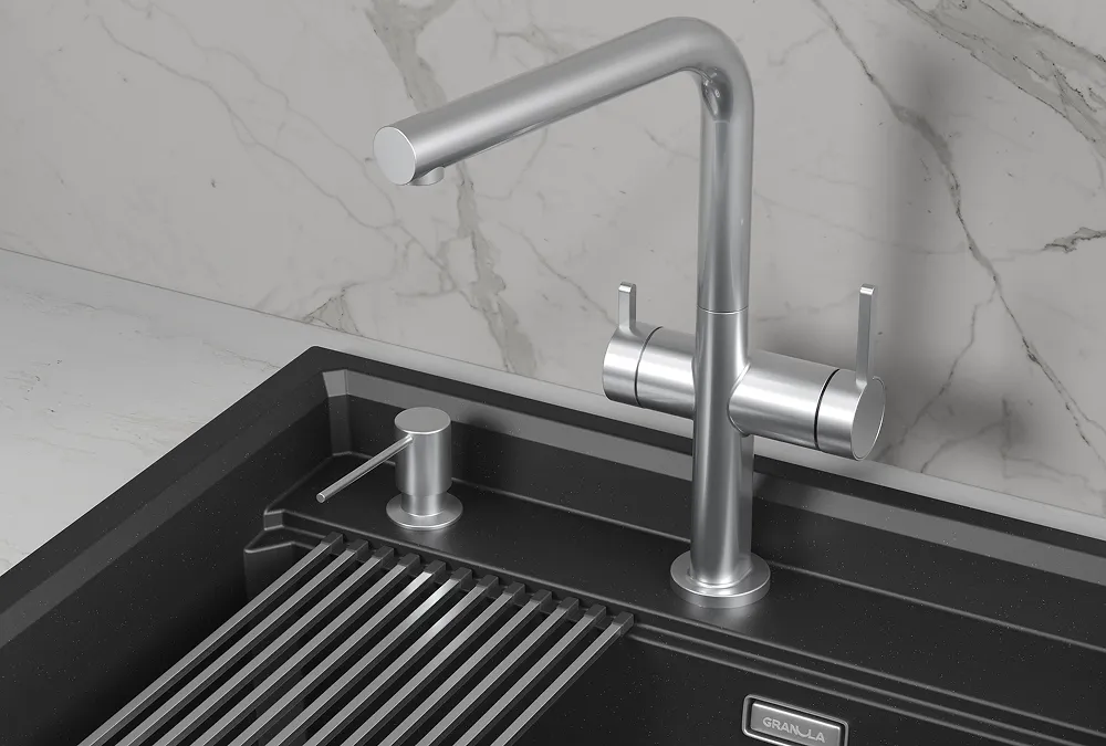 Смеситель для кухни Granula Kitchen Space 8276 нержавеющая сталь, подключение к фильтру