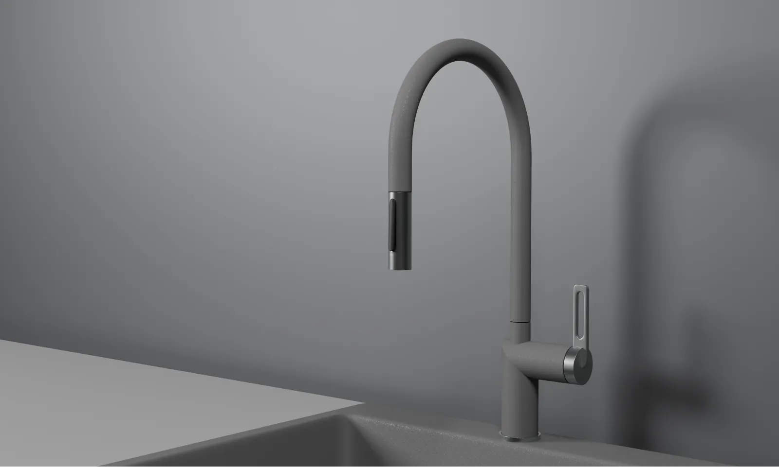 Смеситель для кухни Granula 8172 алюминиум, выдвижной излив, с душем