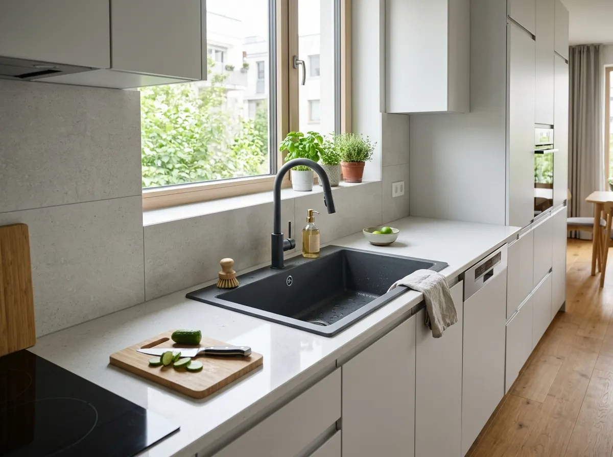 Кварцевая мойка для кухни: плюсы и минусы