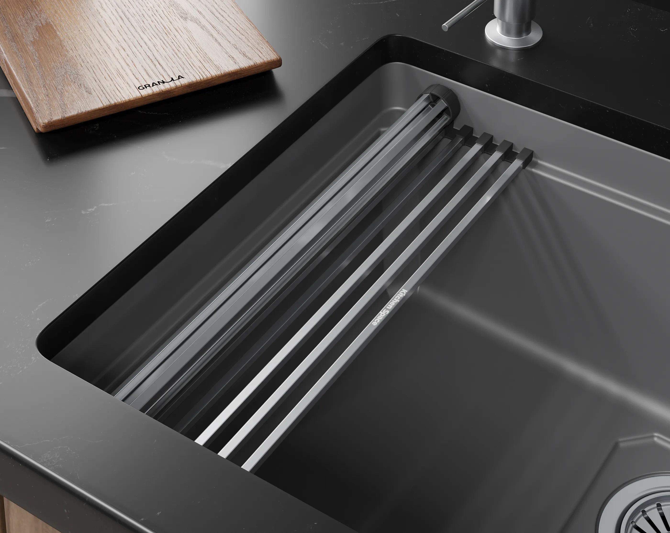 Мойка для кухни Granula Kitchen Space Rinzer 5505RU алюминиум, 55х45 см, прямоугольная