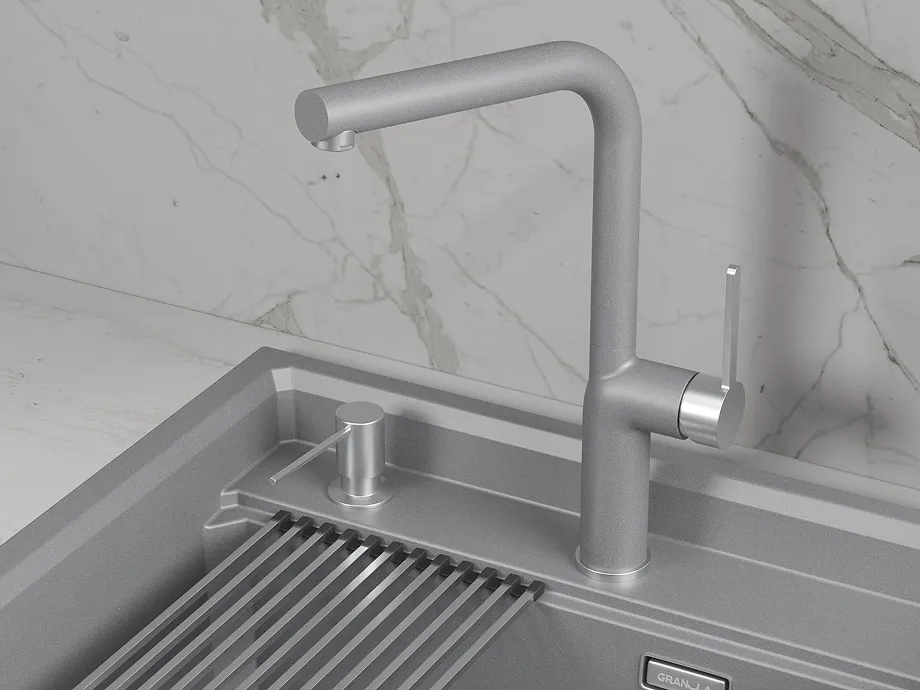 Смеситель для кухни Granula 9502 алюминиум