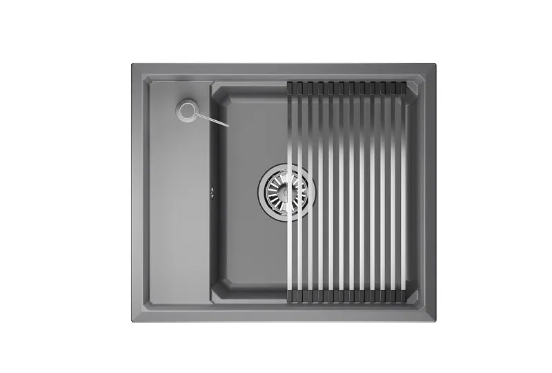 Мойка для кухни Granula Kitchen Space 6004 алюминиум, 60х51 см, прямоугольная