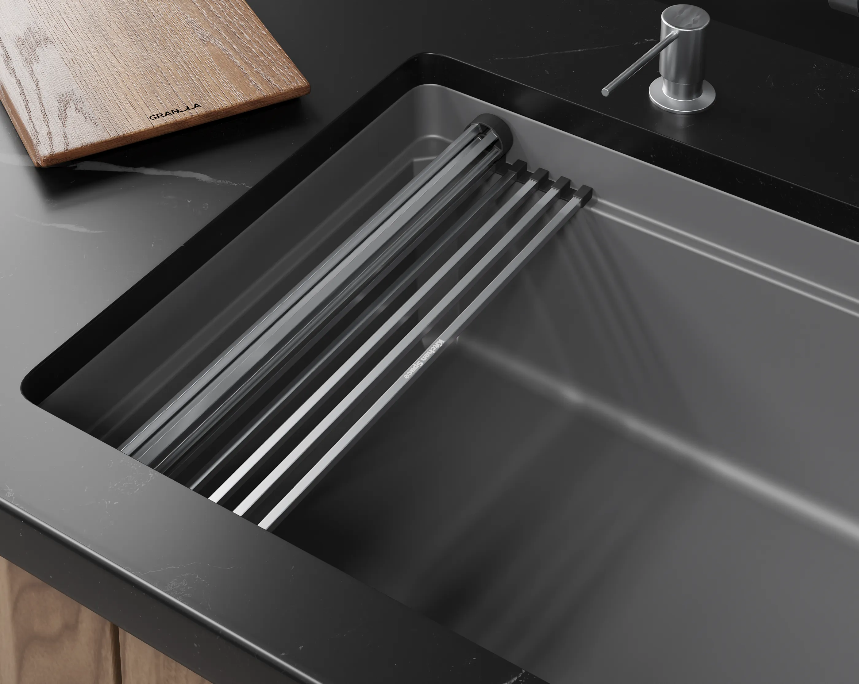 Мойка для кухни Granula Kitchen Space Rinzer 7309RU алюминиум, 73х45 см, прямоугольная