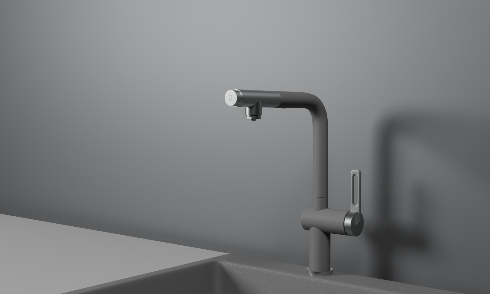 Смеситель для кухни Granula 8169 алюминиум, подключение к фильтру, выдвижной излив