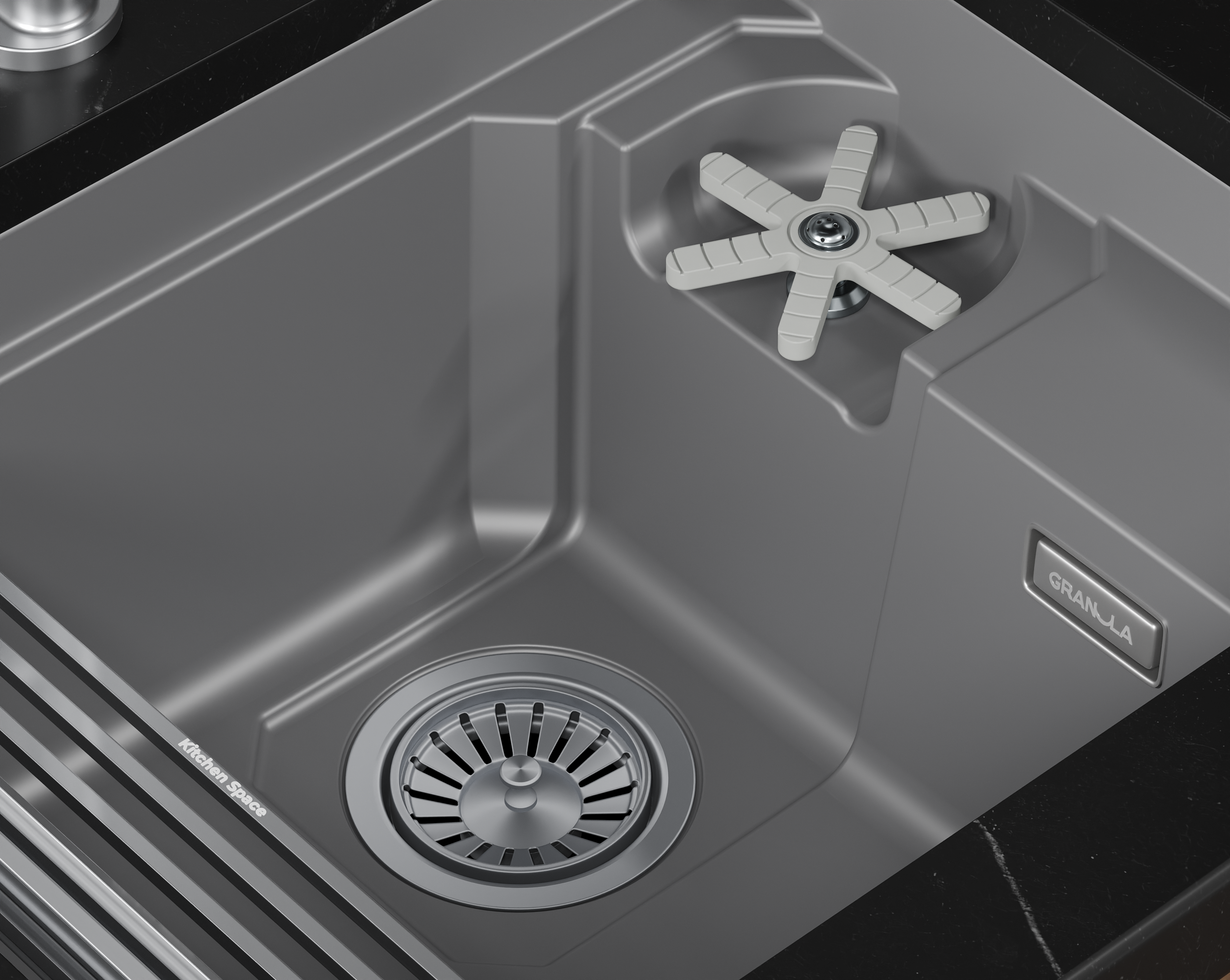 Мойка для кухни Granula Kitchen Space Rinzer 5505RU алюминиум, 55х45 см, прямоугольная