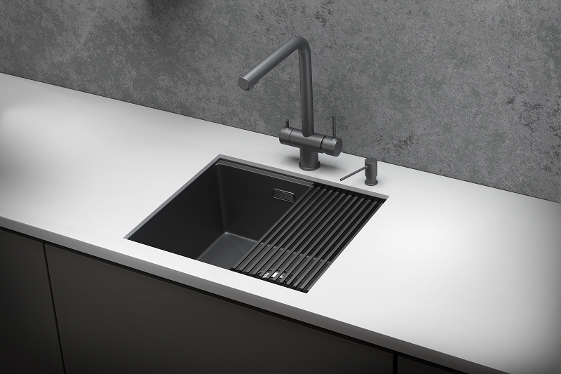 Мойка для кухни Granula Kitchen Space 5045U графит матовый, 50х44,5 см, прямоугольная