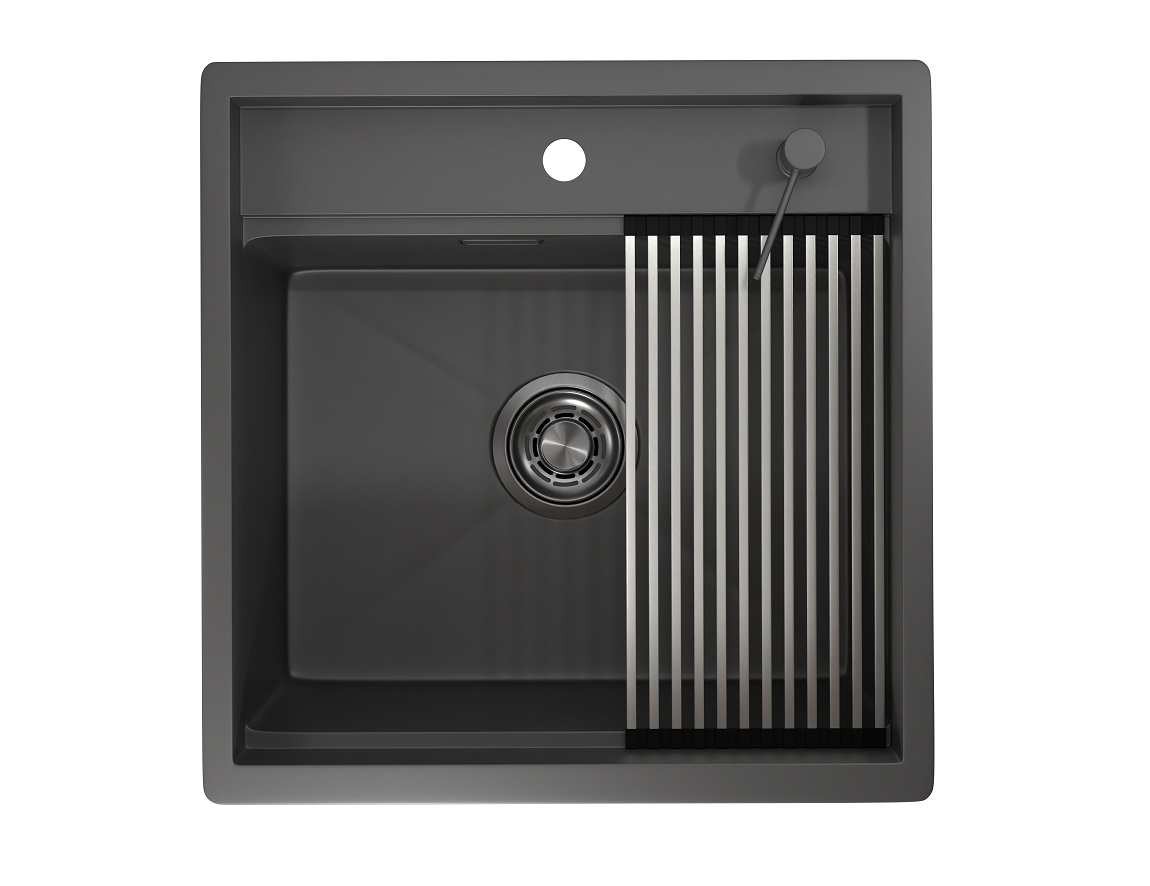 Мойка для кухни Granula Kitchen Space 5051 графит матовый, 50х51 см, квадратная